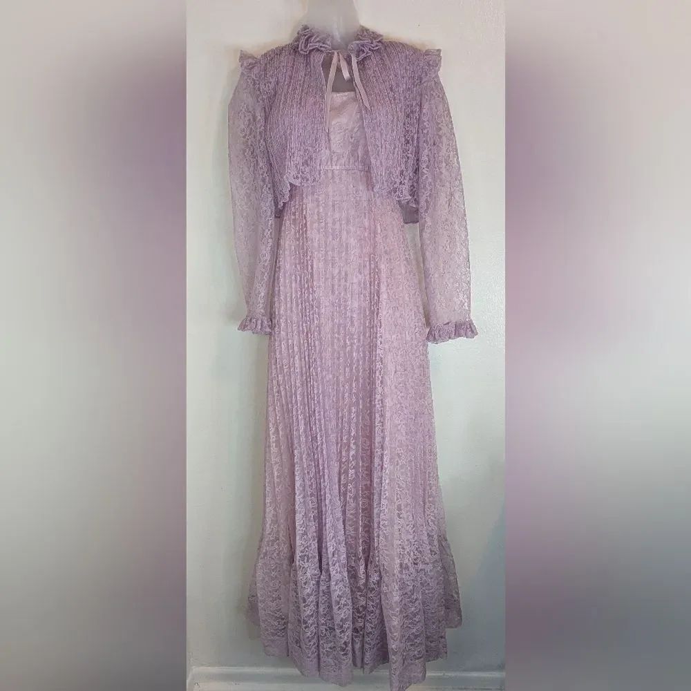 VTG Lace Dress Whimsigoth Fairy 50s 60s Coquette Girl Carrie Bradshaw 5/6